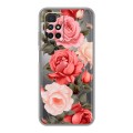 Полупрозрачный дизайнерский силиконовый чехол для Xiaomi Redmi 10 Розы
