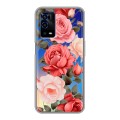 Полупрозрачный дизайнерский силиконовый с усиленными углами чехол для OPPO A55 Розы