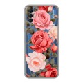 Полупрозрачный дизайнерский силиконовый чехол для Tecno Spark 8P Розы