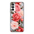 Полупрозрачный дизайнерский пластиковый чехол для Tecno Pova 3 Розы