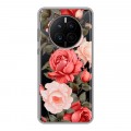 Полупрозрачный дизайнерский силиконовый с усиленными углами чехол для Huawei Mate 50 Розы