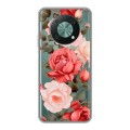 Полупрозрачный дизайнерский силиконовый чехол для Huawei Nova Y90 Розы