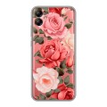 Полупрозрачный дизайнерский силиконовый чехол для Samsung Galaxy A04e Розы