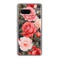 Полупрозрачный дизайнерский пластиковый чехол для Google Pixel 7 Розы