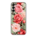 Полупрозрачный дизайнерский пластиковый чехол для Samsung Galaxy A14 Розы