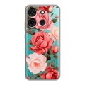 Полупрозрачный дизайнерский силиконовый чехол для Infinix Smart 7 Розы