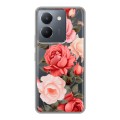 Полупрозрачный дизайнерский пластиковый чехол для Vivo Y36 Розы