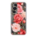 Полупрозрачный дизайнерский силиконовый чехол для Huawei Nova 11 Розы