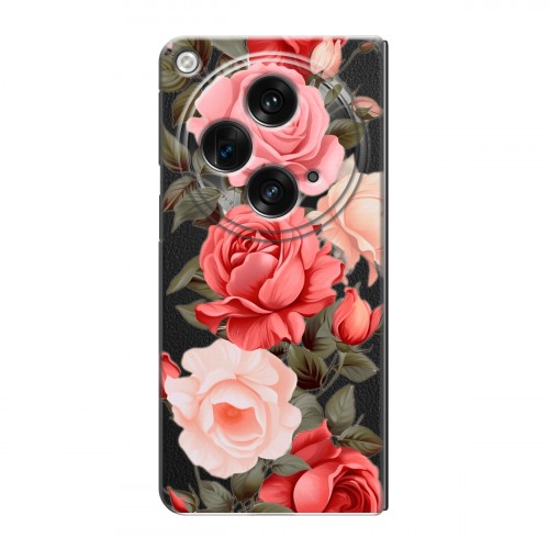Полупрозрачный дизайнерский пластиковый чехол для OPPO Find N3 Розы