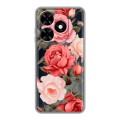 Полупрозрачный дизайнерский пластиковый чехол для Tecno Spark Go 2024 Розы