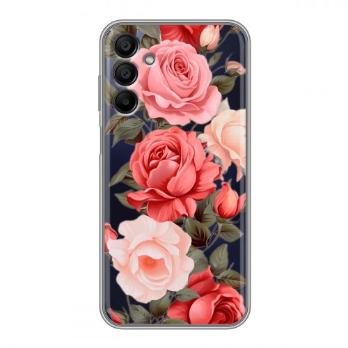 Полупрозрачный дизайнерский пластиковый чехол для Samsung Galaxy A15 Розы