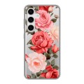 Полупрозрачный дизайнерский пластиковый чехол для Samsung Galaxy S24 Розы