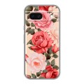 Полупрозрачный дизайнерский пластиковый чехол для Google Pixel 8a Розы