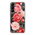 Полупрозрачный дизайнерский пластиковый чехол для Samsung Galaxy A55 Розы