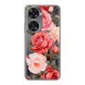 Полупрозрачный дизайнерский пластиковый чехол для Huawei Nova 11 SE Розы