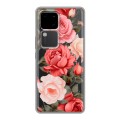 Полупрозрачный дизайнерский пластиковый чехол для Vivo V30 5G Розы