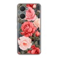 Полупрозрачный дизайнерский пластиковый чехол для Vivo Y03 Розы