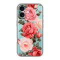 Полупрозрачный дизайнерский пластиковый чехол для Iphone 16 Plus Розы