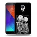 Дизайнерский пластиковый чехол для Meizu MX5 Поцелуй скелетов