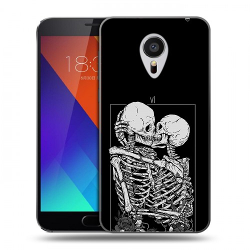 Дизайнерский пластиковый чехол для Meizu MX5 Поцелуй скелетов