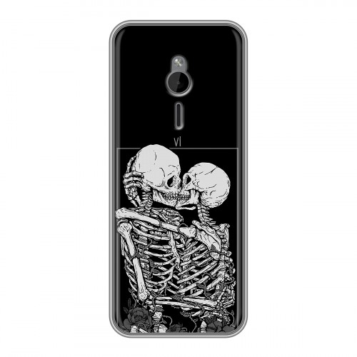 Дизайнерский силиконовый чехол для Nokia 230 Поцелуй скелетов