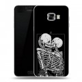Дизайнерский пластиковый чехол для Samsung Galaxy C5 Поцелуй скелетов