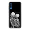 Дизайнерский силиконовый чехол для Samsung Galaxy A50 Поцелуй скелетов