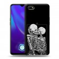 Дизайнерский силиконовый с усиленными углами чехол для OPPO A1k Поцелуй скелетов