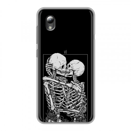 Дизайнерский силиконовый чехол для ZTE Blade A3 (2019) Поцелуй скелетов