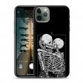Дизайнерский силиконовый чехол для Iphone 11 Pro Поцелуй скелетов