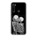 Дизайнерский силиконовый с усиленными углами чехол для Xiaomi RedMi Note 8T Поцелуй скелетов
