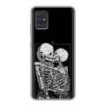 Дизайнерский силиконовый чехол для Samsung Galaxy A51 Поцелуй скелетов