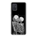 Дизайнерский силиконовый чехол для Samsung Galaxy A71 Поцелуй скелетов