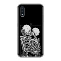Дизайнерский силиконовый чехол для Samsung Galaxy M01 Поцелуй скелетов