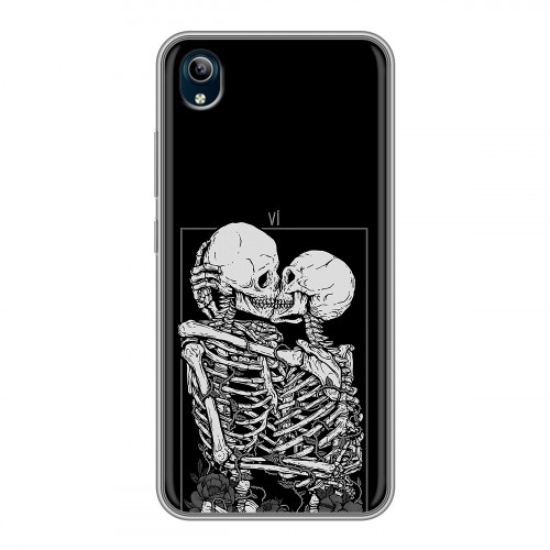 Дизайнерский силиконовый чехол для Vivo Y91C Поцелуй скелетов