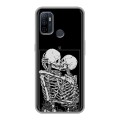 Дизайнерский силиконовый чехол для OPPO A53 Поцелуй скелетов
