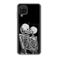 Дизайнерский силиконовый с усиленными углами чехол для Samsung Galaxy A12 Поцелуй скелетов