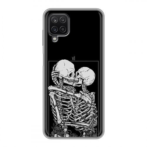 Дизайнерский силиконовый с усиленными углами чехол для Samsung Galaxy A12 Поцелуй скелетов