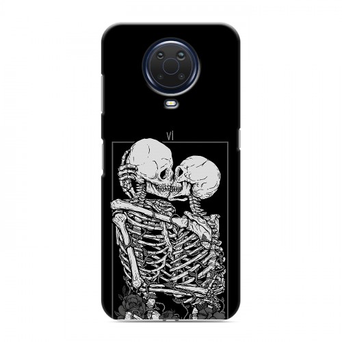 Дизайнерский силиконовый чехол для Nokia G20 Поцелуй скелетов
