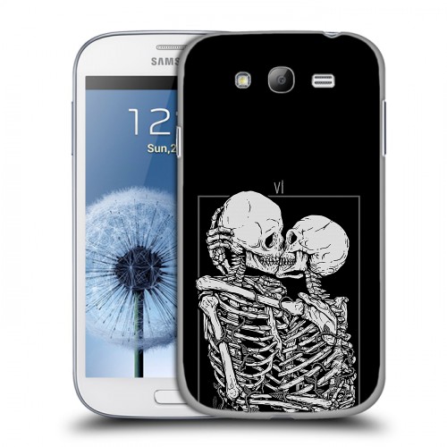 Дизайнерский пластиковый чехол для Samsung Galaxy Grand Поцелуй скелетов