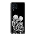 Дизайнерский силиконовый чехол для Samsung Galaxy A22 Поцелуй скелетов