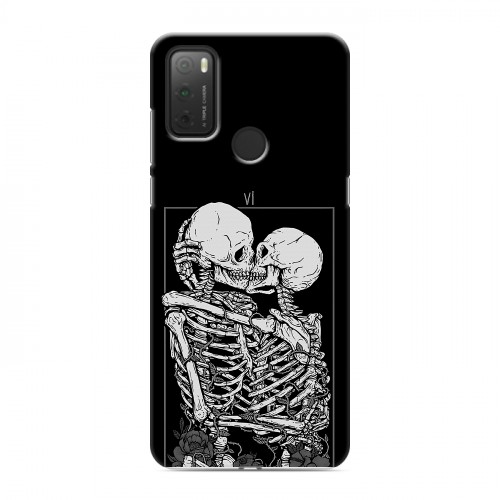 Дизайнерский силиконовый чехол для Alcatel 3L (2021) Поцелуй скелетов