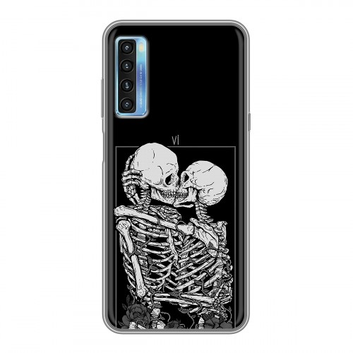 Дизайнерский силиконовый чехол для TCL 20L Поцелуй скелетов