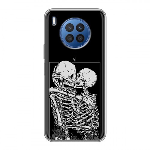 Дизайнерский силиконовый чехол для Huawei Nova 8i Поцелуй скелетов