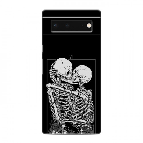 Дизайнерский силиконовый чехол для Google Pixel 6 Поцелуй скелетов