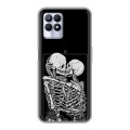 Дизайнерский силиконовый с усиленными углами чехол для Realme 8i Поцелуй скелетов