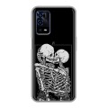 Дизайнерский силиконовый с усиленными углами чехол для OPPO A55 Поцелуй скелетов