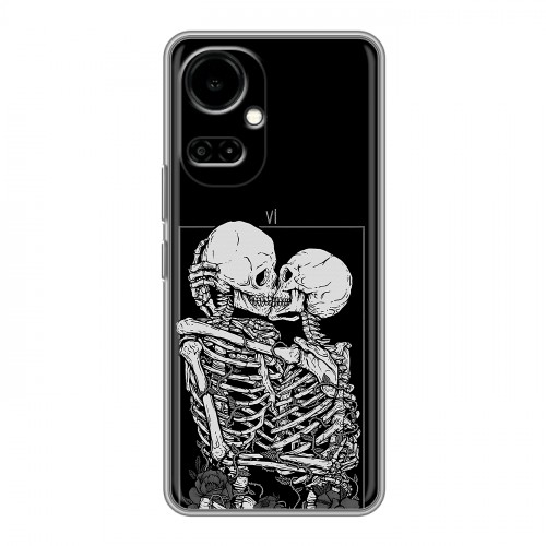 Дизайнерский силиконовый чехол для Tecno Camon 19 Поцелуй скелетов