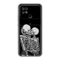 Дизайнерский силиконовый чехол для Xiaomi Poco C40 Поцелуй скелетов