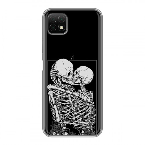 Дизайнерский силиконовый чехол для Wiko T3 Поцелуй скелетов